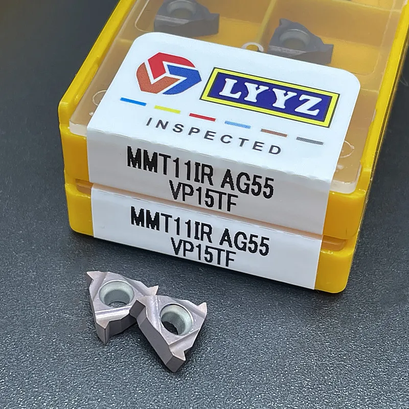 10個のmmt11ir mmt11er ag55 vp15tf/us735スレッドターニングツールブレードcnc旋盤スロットスレッドナイフ