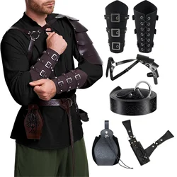 6-delige heren Renaissance kostuum Halloween middeleeuwse piraat shirt broek Viking kostuum accessoires set