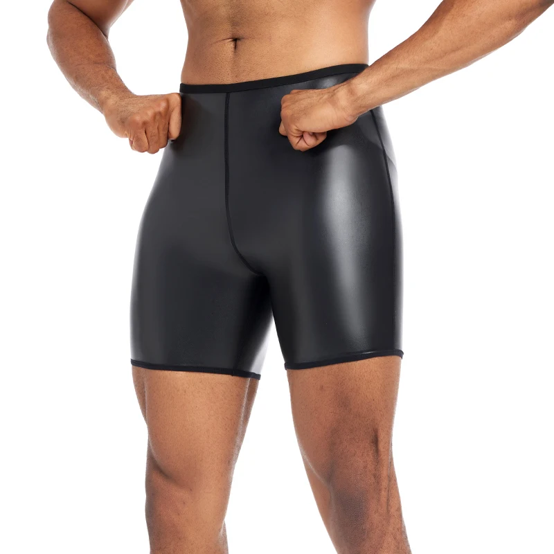 Cintura Elástica Rave Calça Curta Novos Homens Casuais Shorts Masculino Calças De Couro De Cor Sólida Fitness Streetwear S-4XL PU Calções De Couro