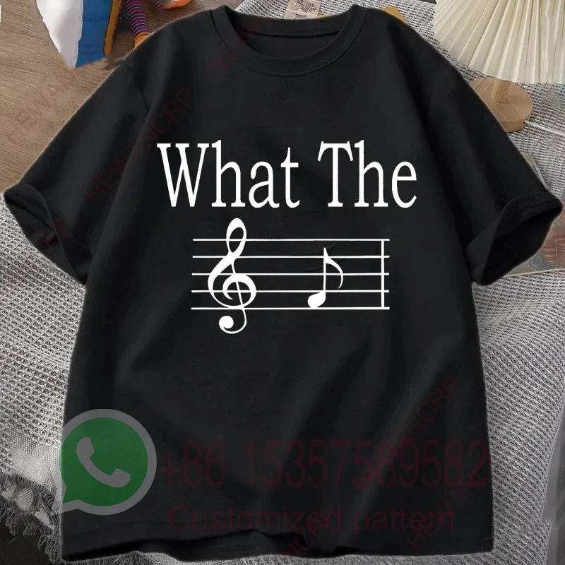 What The F Musical Note Men's T-shirt Summer Tracksuit O-neck Pullovers Harajuku Cotton Sweatshirt Breathable Casual Sportswear