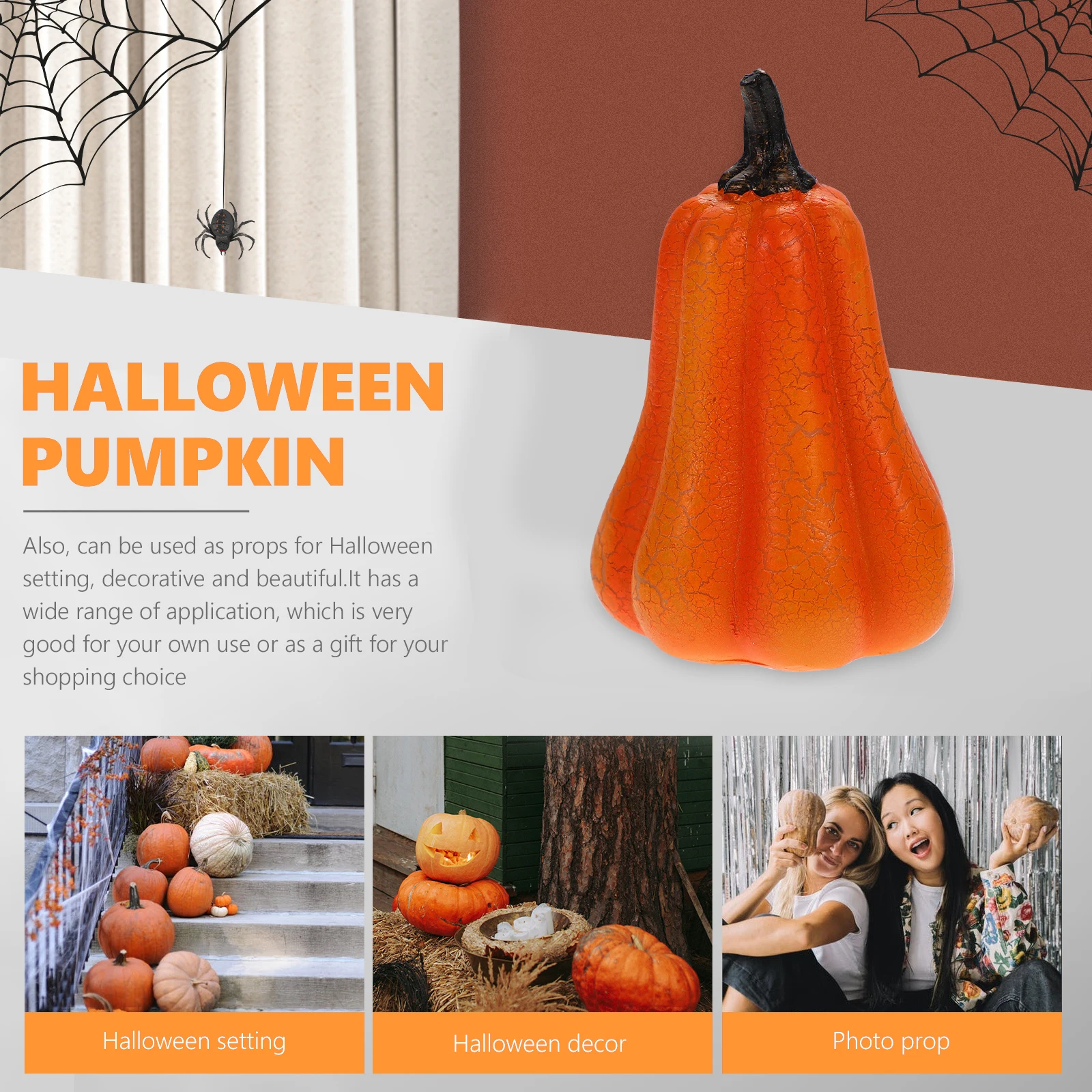 LED Pumpkin Lamp Resin Material Warm Light Decor Bedroom Living Room Study Party Scene LED Lighting