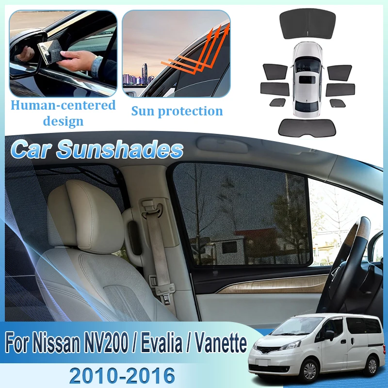 For Nissan NV200 Evalia Vanette 2010 2011 2012 2013 2014 2015 2016 Car Mesh Sun Shade Visor Curtains Anti-UV Vehicle Accessories