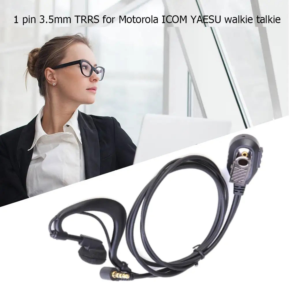 3.5 مللي متر اسلكية تخاطب سماعة مع PTT Mic 1Pin اسلكية تخاطب سماعة سماعة الخصوصية اكسسوارات لراديو موتورولا ICOM YAESU