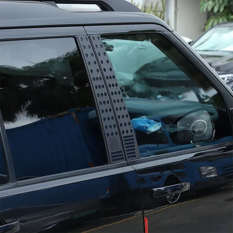 لاند روفر ديسكفري 3 4 LR3 LR4 04-16 سبائك الألومنيوم الأسود نافذة باب السيارة مركز B عمود آخر غطاء الكسوة اكسسوارات السيارات #4