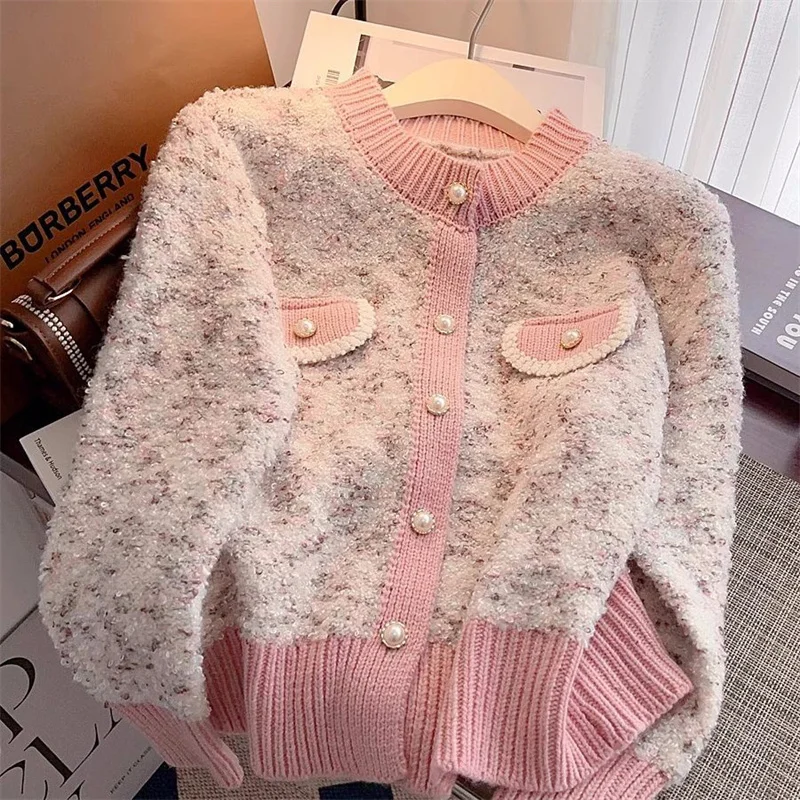 2026 outono e inverno elegante versão coreana feminino cardigan de malha camisola casaco temperamento versátil jaqueta camisola feminina