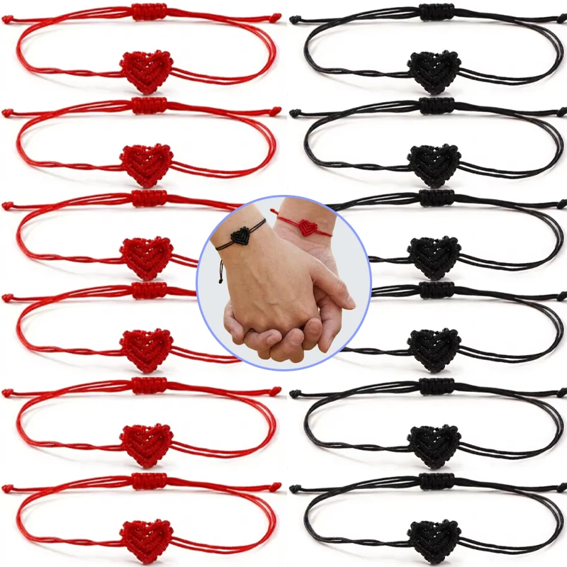 50Pcs Valentine's Day Handmade Love Rope Couple Bracelet