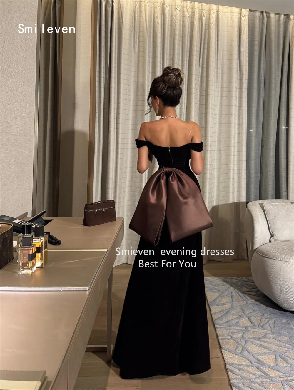 Smileven Elegant 3D Mermaid Prom Dress Off The Shoulder Party Gowns Slimming Bow Occassion Dress Customized 2026