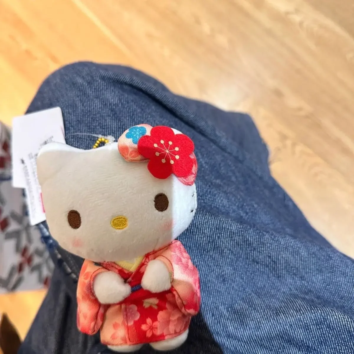 Hello Kitty Pluszowy brelok do kluczy Oryginalna japońska seria Kimono Miniso Sakura KT Cat Cute Bag Doll Pendant Backpack Hanging Ornament