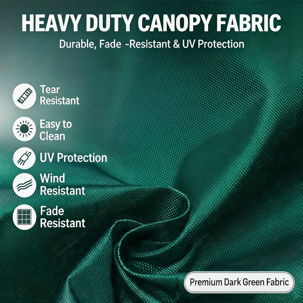 Outdoor tent side cover with dark green sunshade cloth, thick and wear-resistant tent cloth, stall fence, four sided windproof