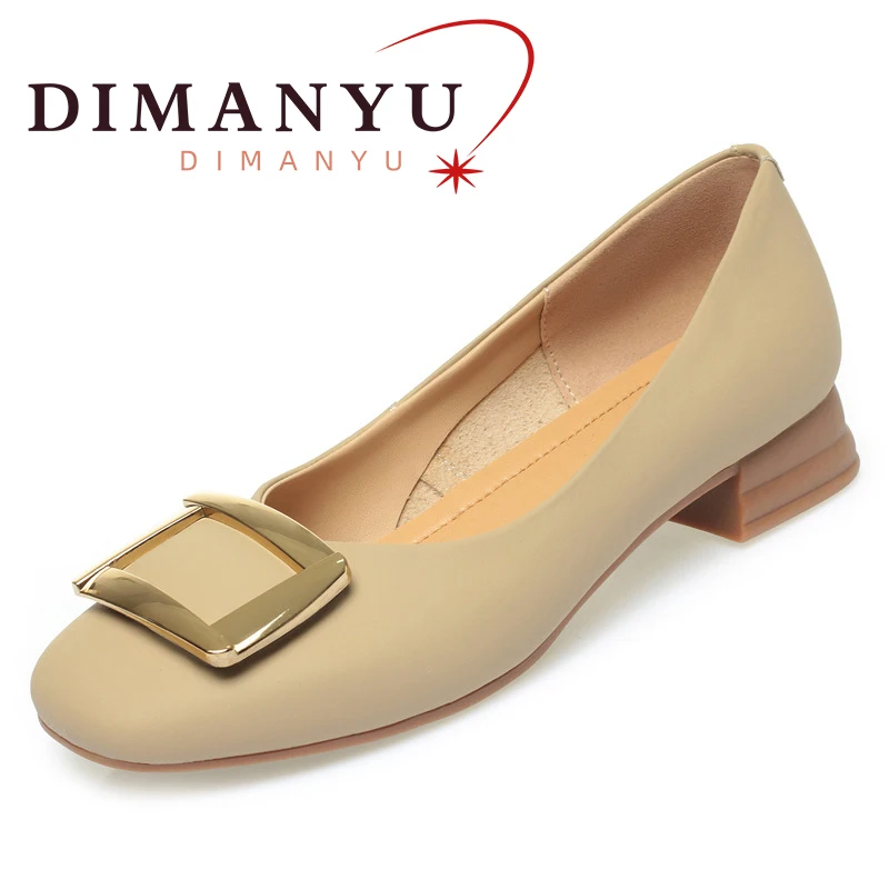 

DIMANYU Beanie Cap Women's Genuine Leather 2024 Spring New Flat Female Shoes Soft Sole Large Size Women's Shoes