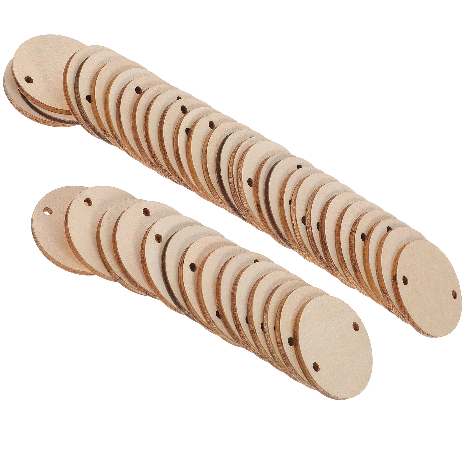 

60Pcs Round Wooden Pieces Blank Craft Wood Round Piece Smooth Finish Tiny Hole for Hanging DIY Scrapbooking Wedding Decoration
