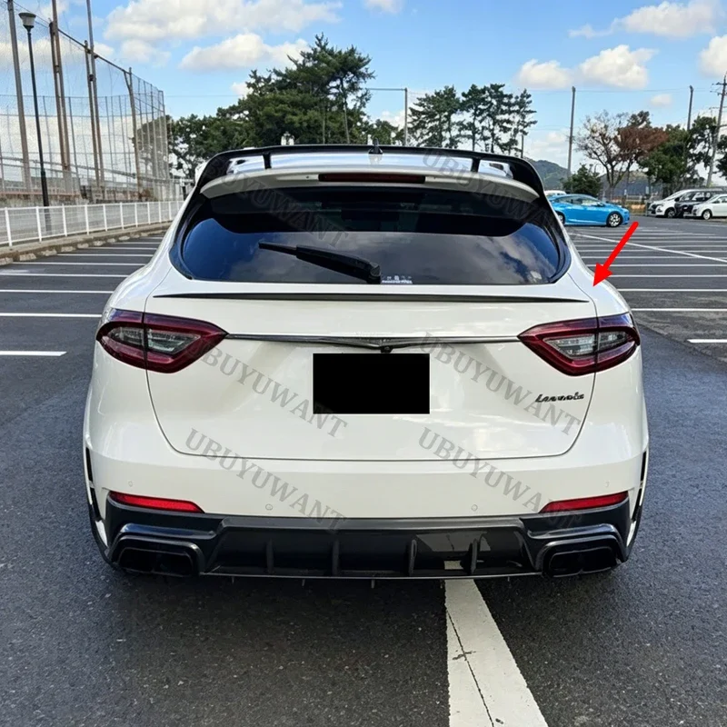 Middle Spoiler For Maserati LEVANTE 2017-2022 Real Carbon Fiber Rear Wing Trunk Lip Spoiler