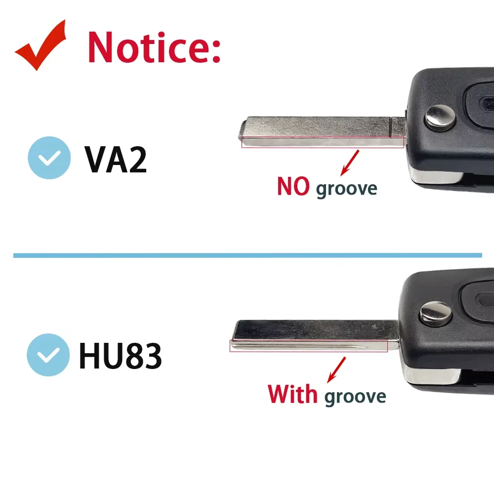 لبيجو 207 307 308 407 607 807 لسيتروين C2 C3 C4 C5 C6 كسارا بيرلينجو الوجه البعيد مفتاح السيارة قذيفة غطاء حافظة HU83 VA2