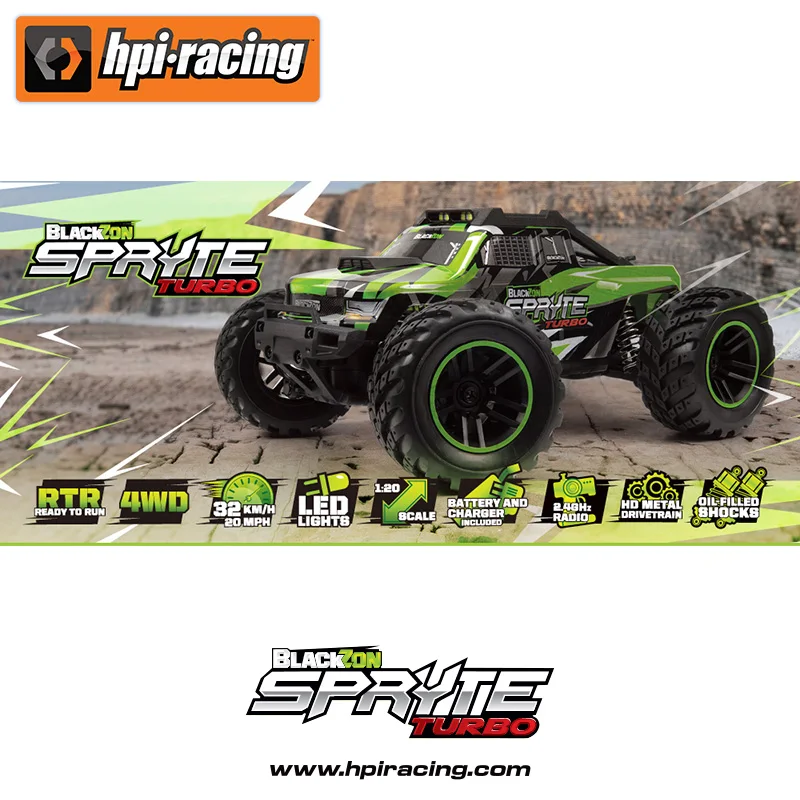 HPI 1:20 Spryte Turbo haute Performance quatre roues motrices sans brosse Monster Truck RC Simulation télécommande modèle de voiture RTR