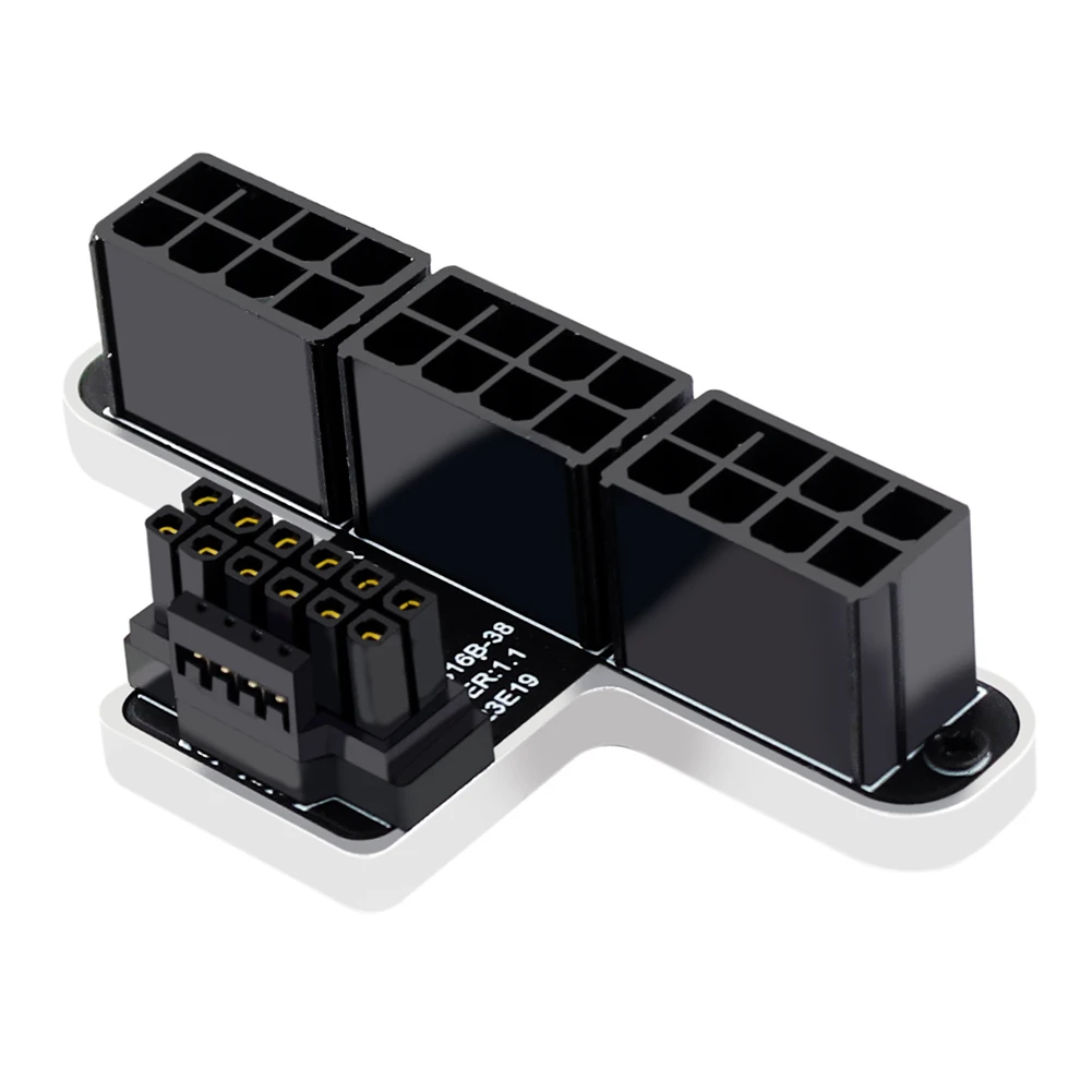 Carte graphique PCIE ATX3.0, connecteur tournant à 180 degrés mâle à femelle, plaque d'adaptation 12 + 4 broches 600W 3x8 broches à série 40 pour PC de bureau