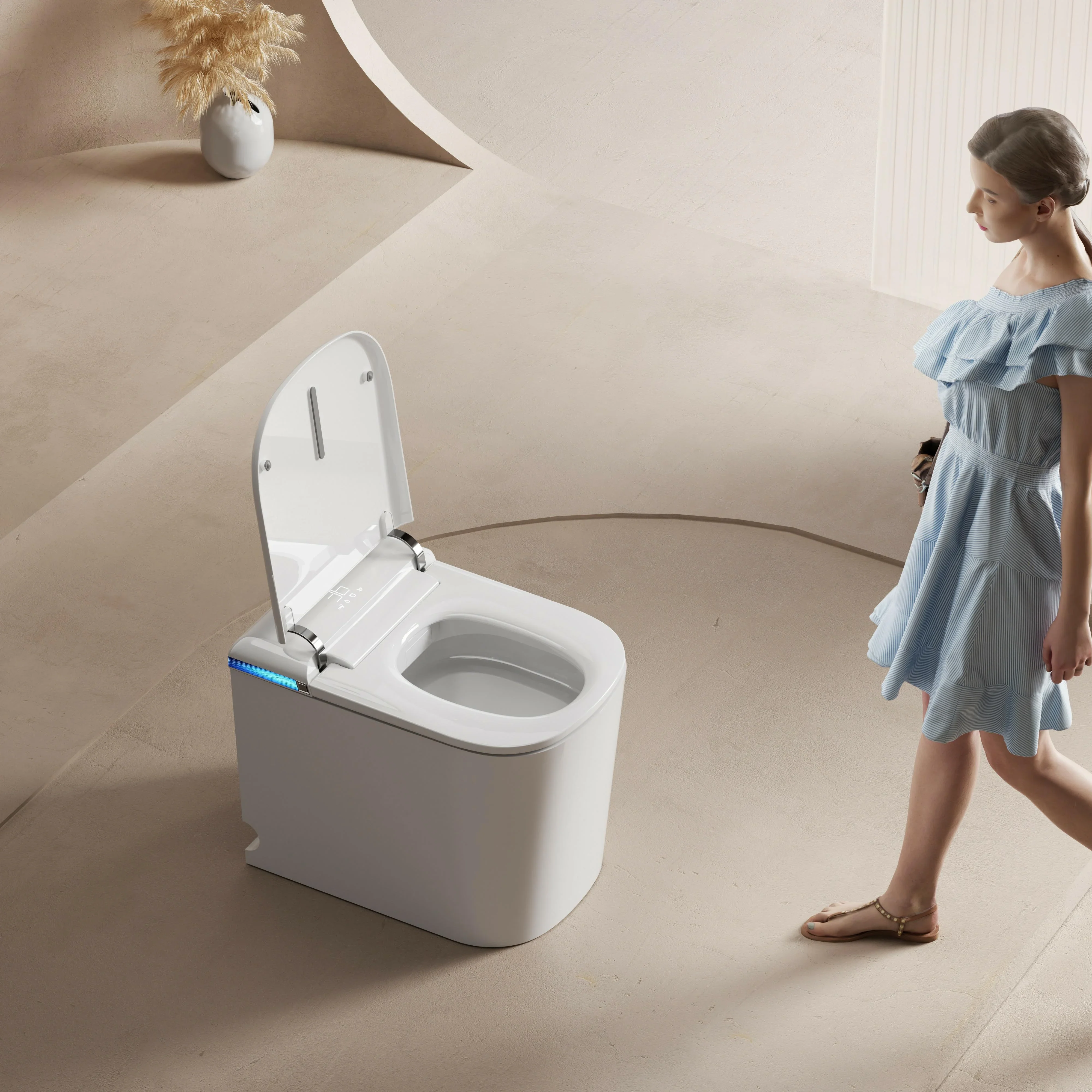 Smart bidet toilet with built-in water tank Full function Light Emitting Diode Intelligent automatic adjustment