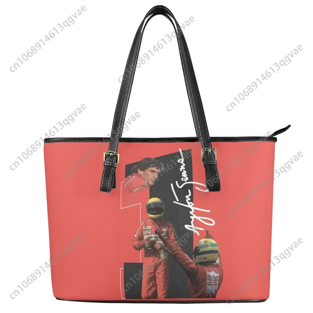 Ayrton Senna Custom Handbag Womens Mens Personalized Tote Bag Shoulder Bag Business Leather Purse Travel Bag