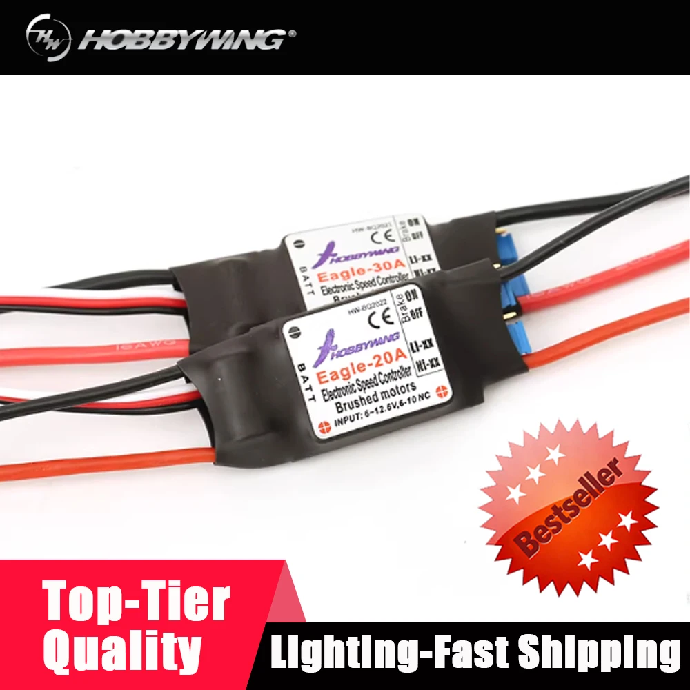 Hobbywing Eagle Series Brushed ESC (20A) for Agricultural Drones - 30A Water Pump, Diaphragm Pump, Switch Gear Pump & Motor