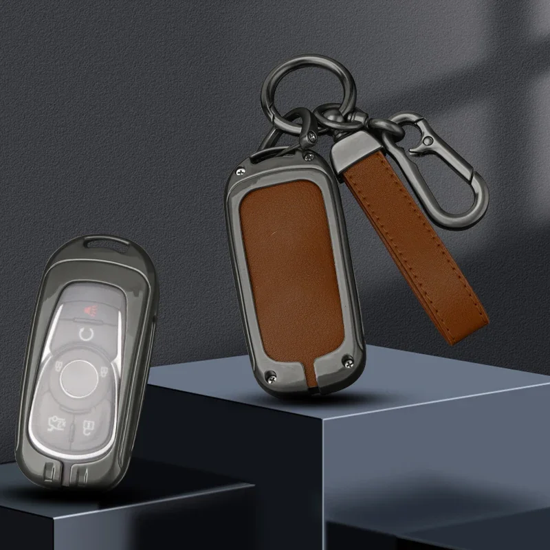 

Alloy Leather Car Remote Key Case Cover Shell Protection For Buick Envision Vervno GS 20T 28T Encore NEW LACROSSE Opel Astra K