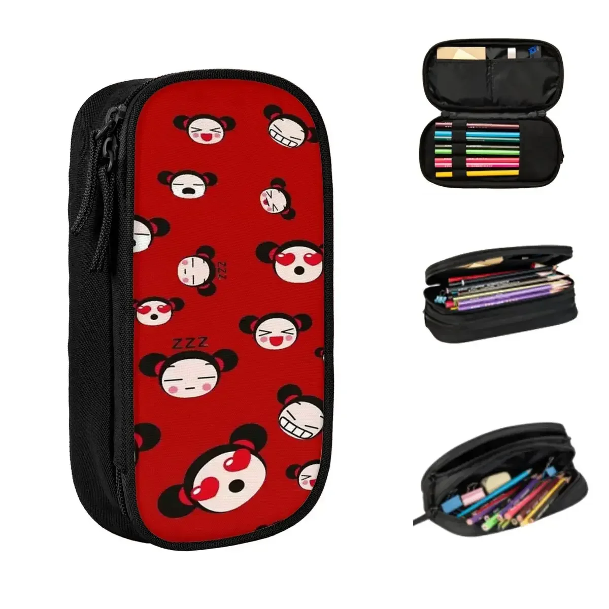 

Pucca (3) Pencil Cases Large Capacity Pen Bags Pen Box Pencil Pouch For Boys Girls Students Stationery School Office