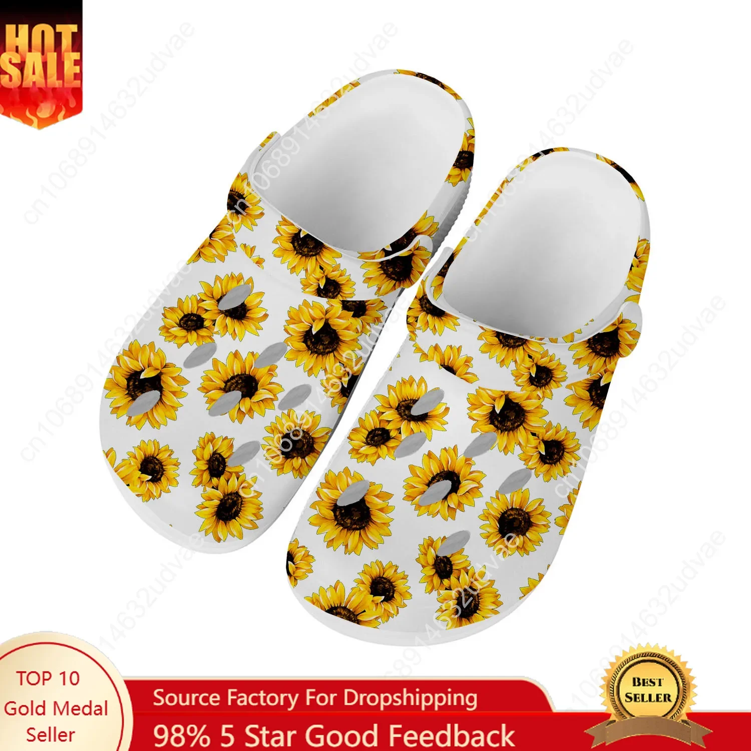 Sunflower Water Shoes Mens Womens High Quality Anti-slip Home Garden Clogs Customizd Sandals Beach Breathable Hole Slippers