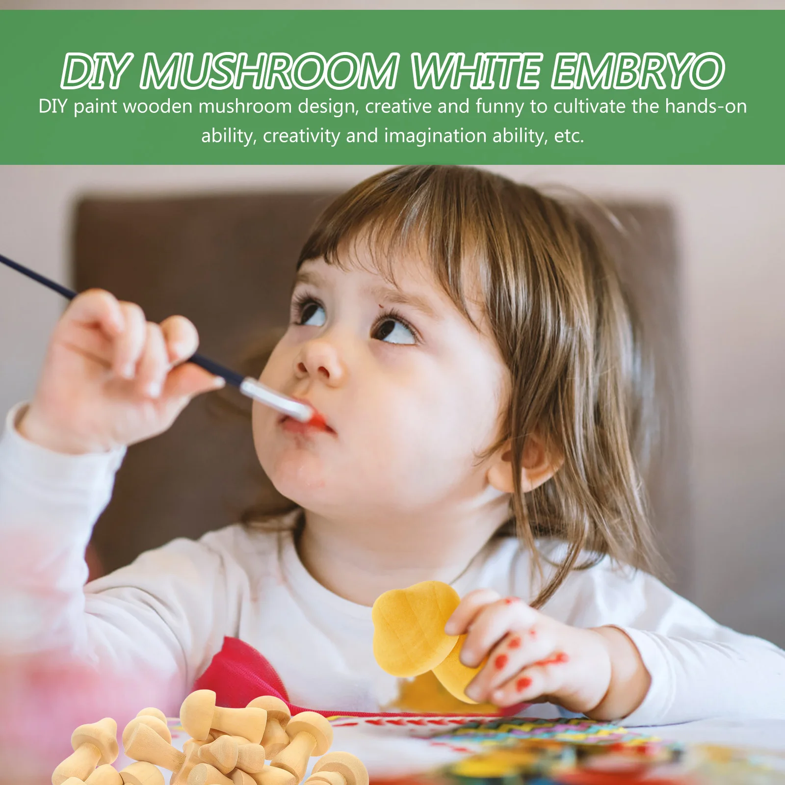 

30Pcs DIY Paintable Mushroom Craft Set Wooden Unfinished Graffiti Ornaments for Home Decor Creative Art Projects Blank Wood