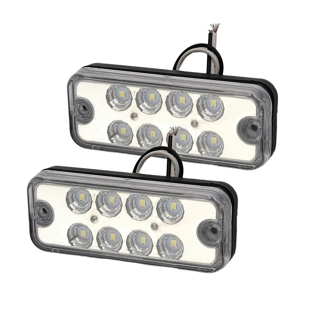 

2Pcs White 8 LED Side Marker Light Indicator Clearance Lamp 12V Universal for Car Truck Trailer Lorry ATV SUV UTE Pickup Boat