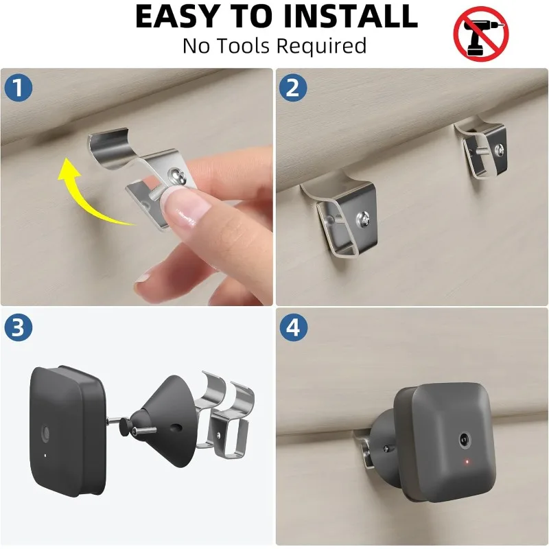 1/5/10Pcs 구멍없는 비닐 사이딩 후크 깜박임/링/Arlo/초인종 용 야외 보안 카메라 마운트 클립 쉬운 설치 조절 가능 ‌