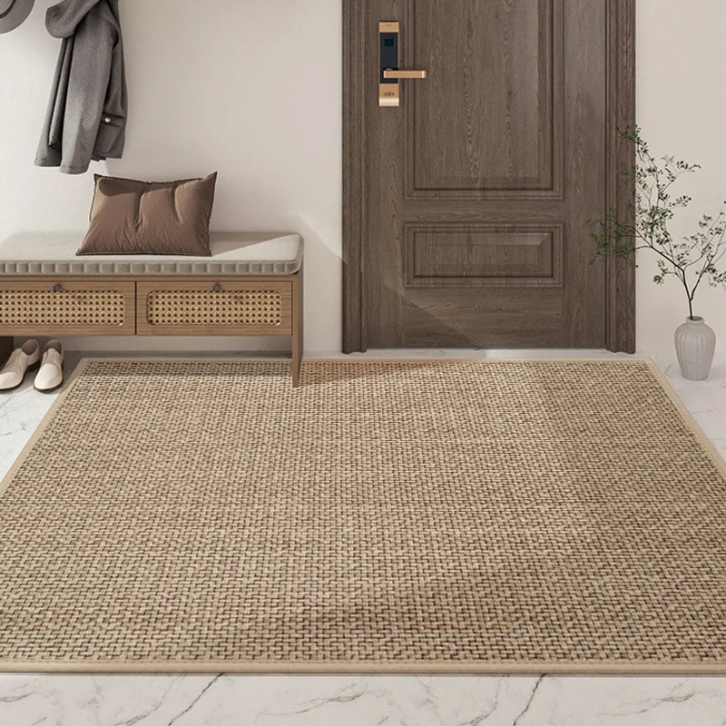 Natural Linen Nim Carpet Non-slip Easy To Clean Machine Washable Footbed Bedroom Entrance Hallway Versatile Rug For All Styles