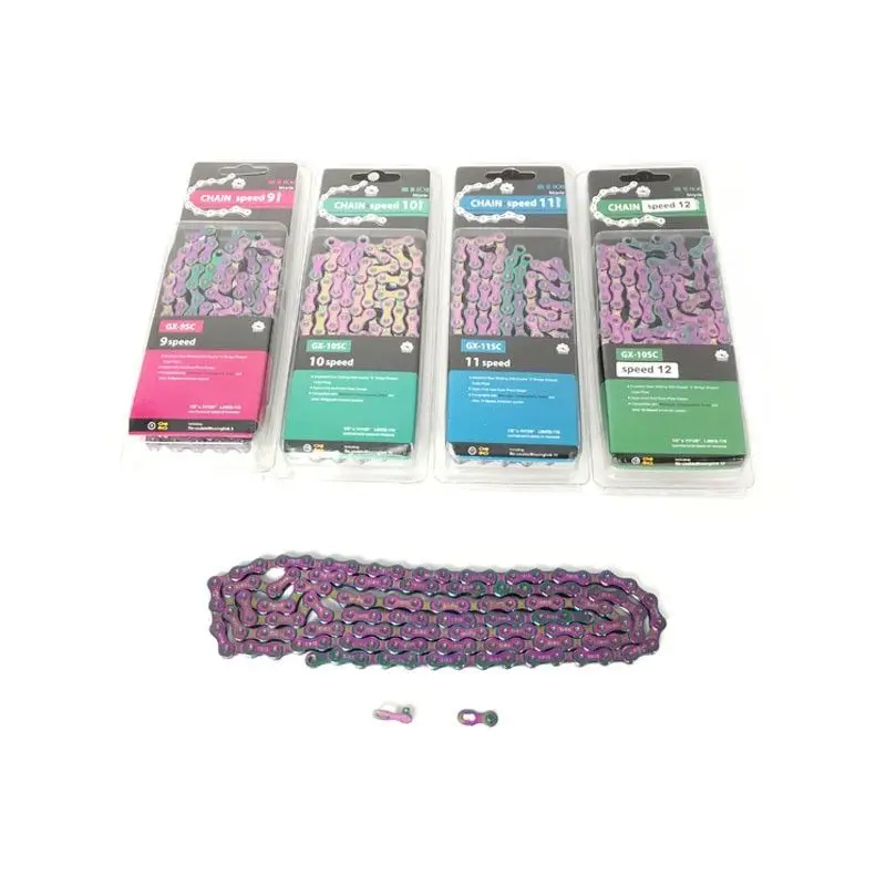 

Bicycle Chains SUMC 9/10/11/12 Speed Rainbow Hollow Semi-hollow Magic Buckle Road Bike Bicycle Chain