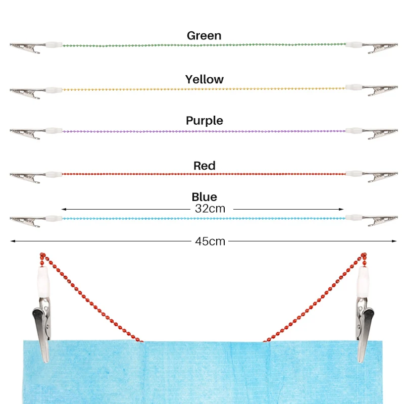 Colorido Clipe Cachecol para Suprimentos Oral Dental, Clipes Bib, Cadeia, Porta-guardanapo, Odontologia Material, Clipes descartáveis paciente, 1PC