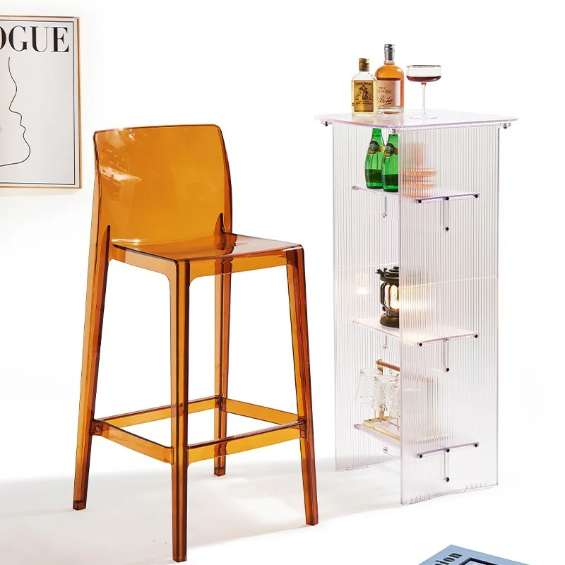 crylic transparent bar chair Internet celebrity home high stool, modern simple high chair Nordic style plastic crystal bar stool