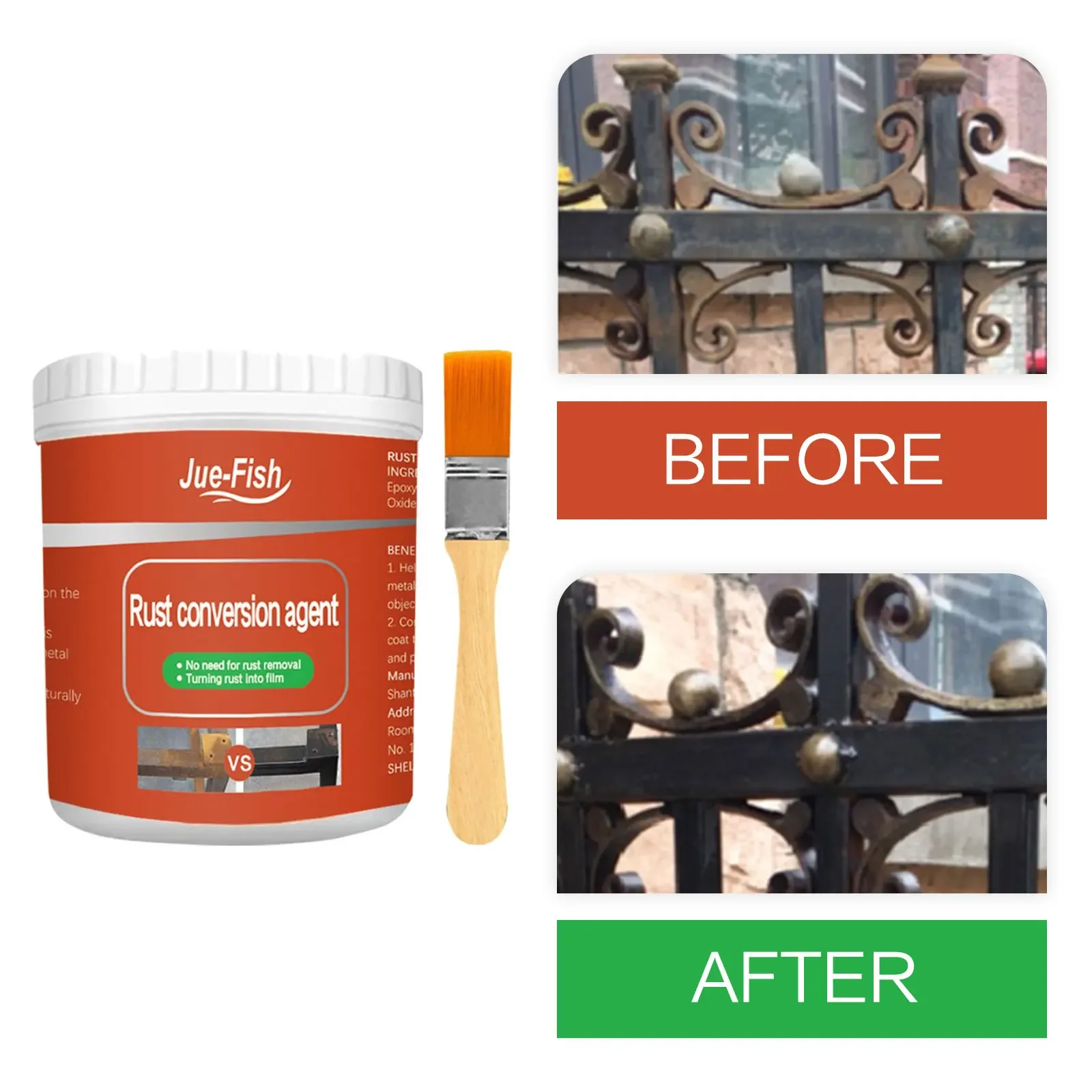 100/300g Auto Metal Rust Remover Paint Metal Conversion Agent Waterproof Anti-corrosion Car Maintenance Rust Removal Converter