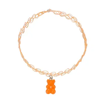 5件式Y2K風格可愛小熊彩虹吊墜兒童卡通飾品彈性項鍊派對首飾禮物 10 最佳銷售 彩虹首飾 - №6