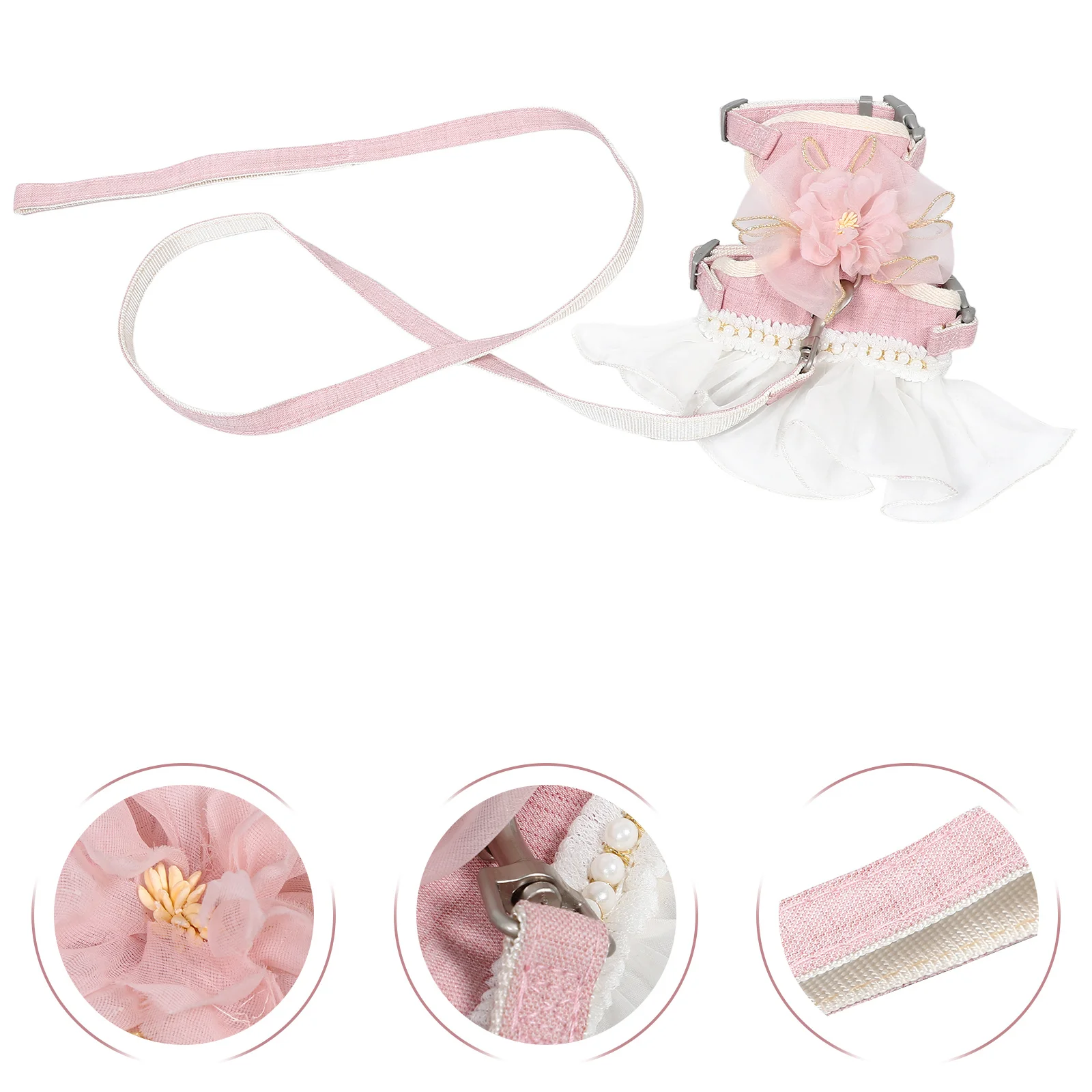 

Pet Harness Leash Set Adjustable Escape Proof Cat Harness Soft Breathable Mesh Vest For Cats Rabbits Small Animals