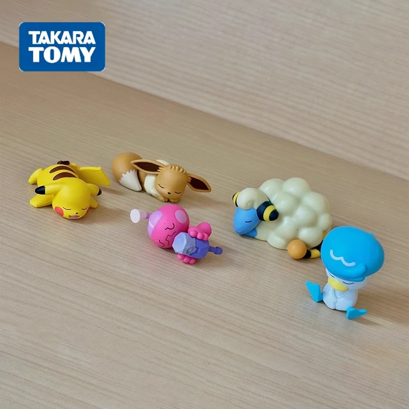 

TAKARA TOMY аниме Pokemon Gashapon игрушки для сна, серия 7, Пикачу Тинкатун, Quaxly, мультяшная фигурка, модель, украшение, подарки