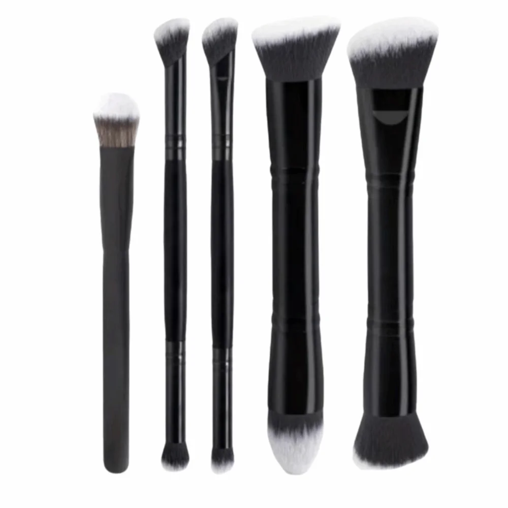 2/4/5Pcs Flat Top Dual-ended Makeup Brushes Soft Bristle Multi-Functional Makeup Brushes Set Angled Top Double-Ended