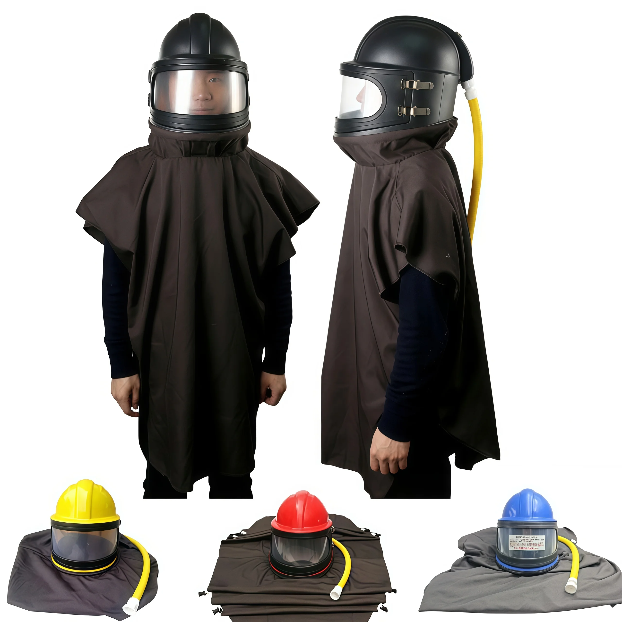 Protective sandblasting helmet, high-quality ABS dust mask, sandblasting protector with temperature adjustment device