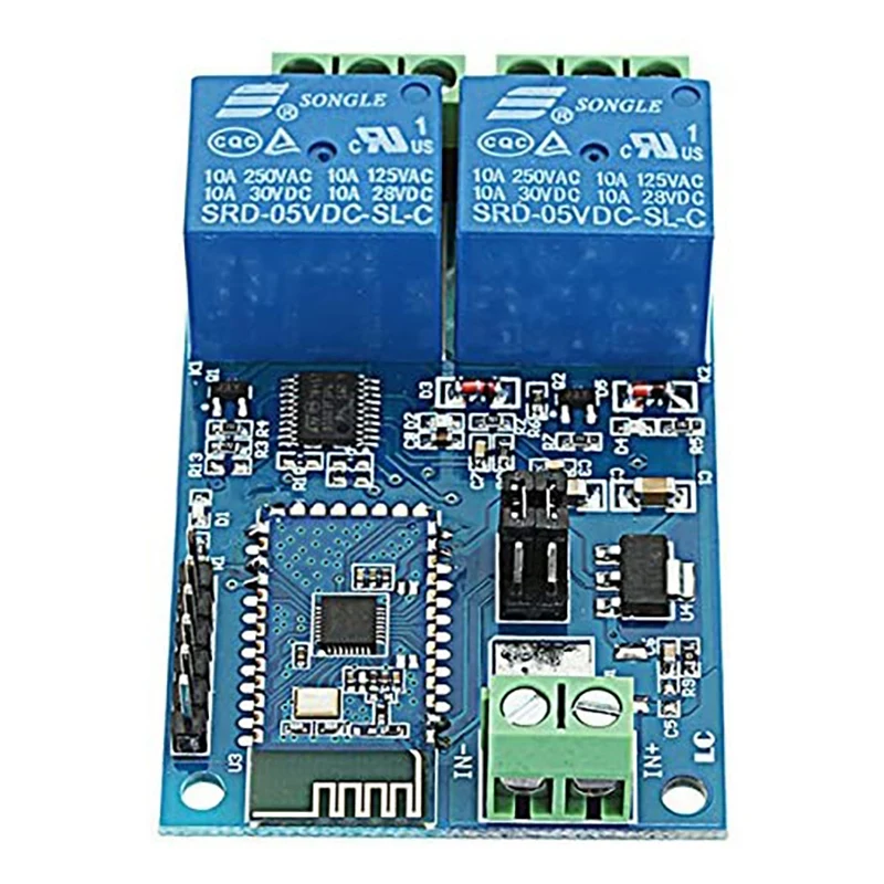 

12V 2-Channel Bluetooth Relay Module Smart Home Mobile APP Remote Control Switch Dual Wifi Module