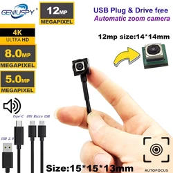 Type-C AF Auto Focus Webcam 4K 8MP 15FPS 12MP 30FPS High Speed UVC OTG 2592*1944 30FPS Audio USB Camera Module 5MP Mini CCTV