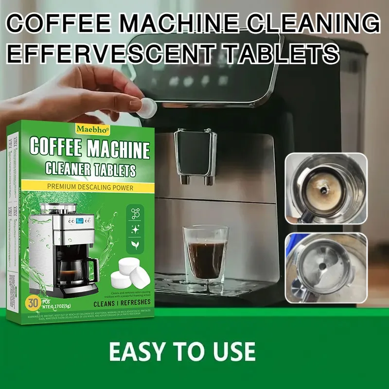 30Pcs Coffee Machine Cleaning Tablets - Descaling Backflush Oil Remover, Special Espresso Cleaner Tablet for Coffee Maker Tool