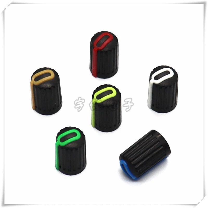20PCS 10.5×16MM 2 Color Half Shaft Plastic Knob Cap Mixer Knob Cap Sound Card Machine Potentiometer Knob Cap