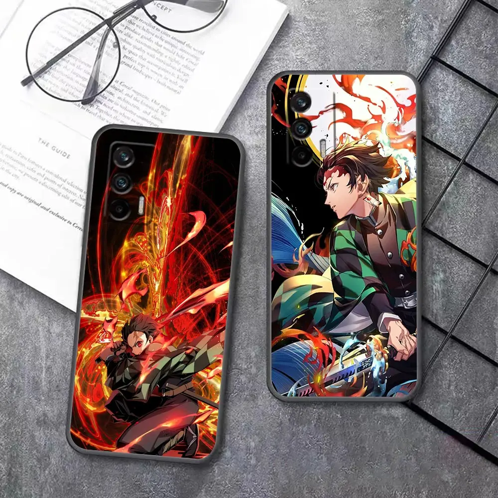 Anime Demon Slayer Tanjiro Funda Case For Realme GT 2 Pro Master Neo2 NARZO 50 50I 50A C35 C33 C31 C30 C21 C15 V25 Case Shell