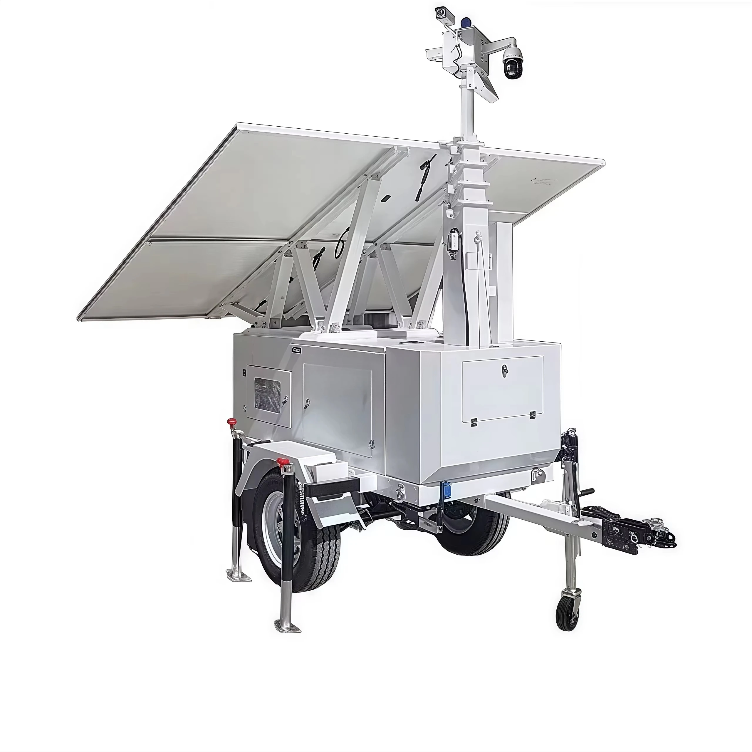 CE Certified Solar  Monitoring System Trailer with  Solar Panel MPPT Controller and LED Light