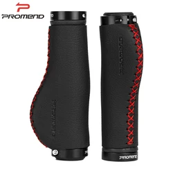 Promend Fiber Leather City Mountain Bike Scooter MTB Bicycle Handlebar Cover Handle Grips Bar End Non-slip Aluminum Lock 1 Pair