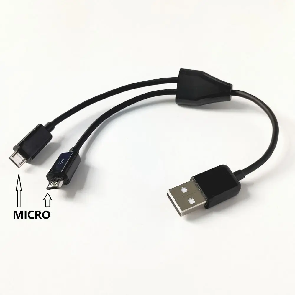 Micro USB To USB 2 Port Micro USB Cable Y Splitter 2 Port Y Splitter Charging Cable Dual 0.2M 2 in 1 Cord Cables Wire Smartphone