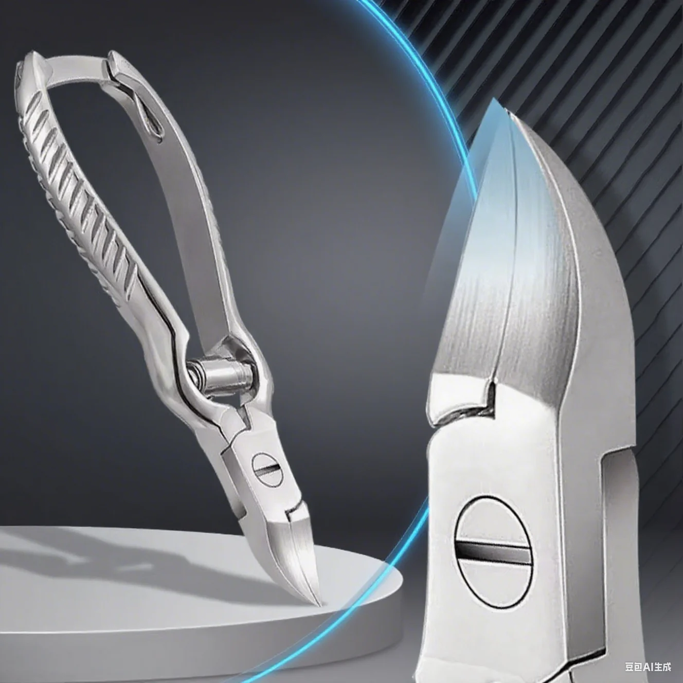 الفولاذ المقاوم للصدأ مانيكير أظافر أظافر إهاب القراص مزيل الجلد الميت التشذيب مسمار المقص قدم مقص ذو طيات باديكير #1