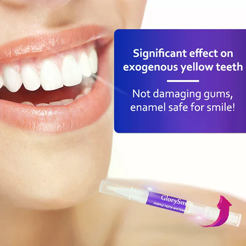 Purple Instant Teeth Whitening Pen Tartar Toothpaste Oral Hygiene Cleaning Teeth Stain No Sensitivity Whitening Tool Teeth 3Pcs