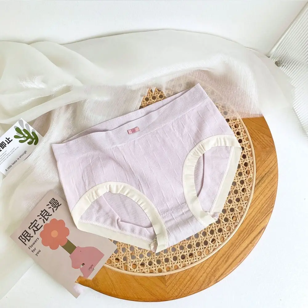 

8Pcs Soft Mid Waist Bowknot Panties Cotton Crotch Thin Seamless Briefs Lingerie Underpants Underwear for Women Girl