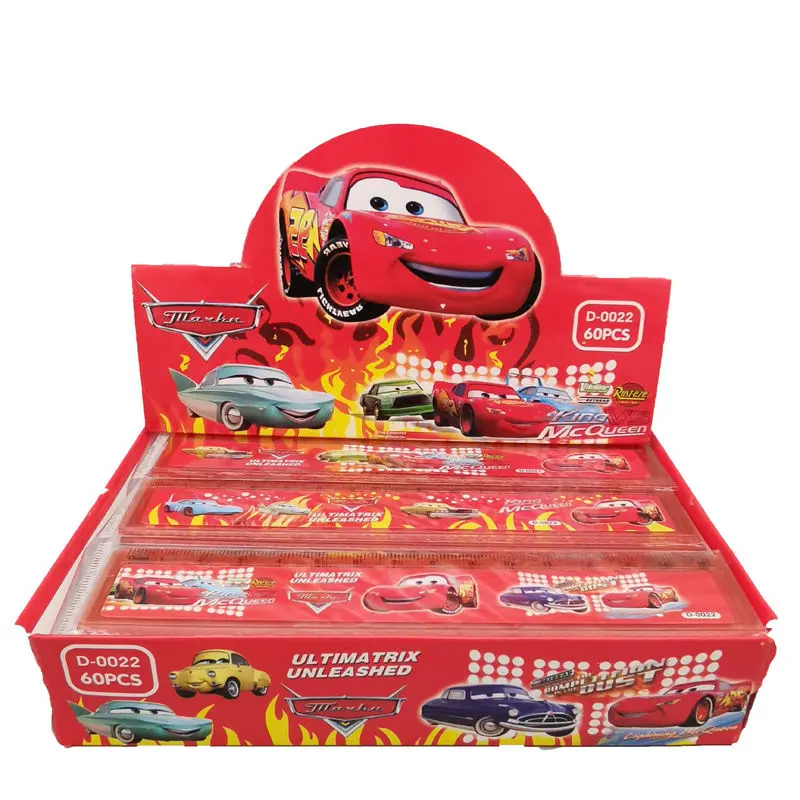 New Disney Cars Lightning McQueen animation peripheral cartoon multi-functional plastic ruler 15cm creative stationery wholesale